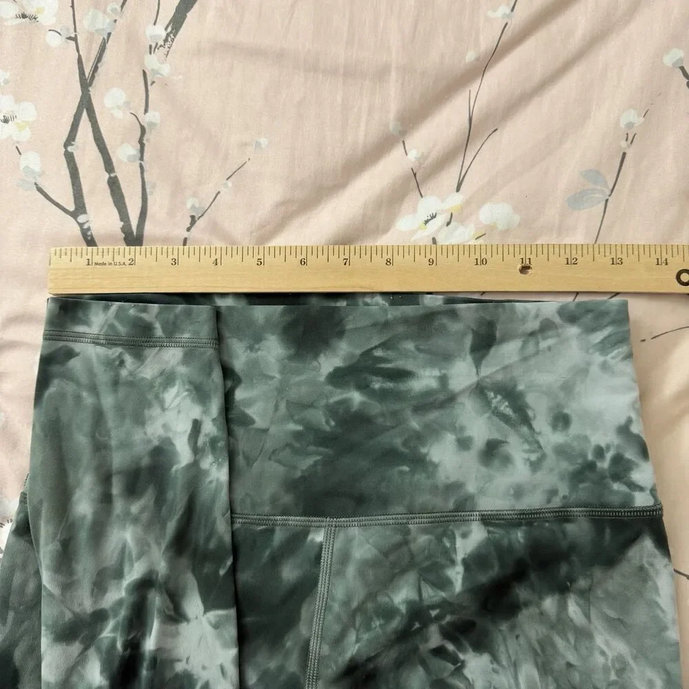 Lululemon Align High Rise Leggings Womens 8 Diamond Tie Dye Green Yoga 31”
